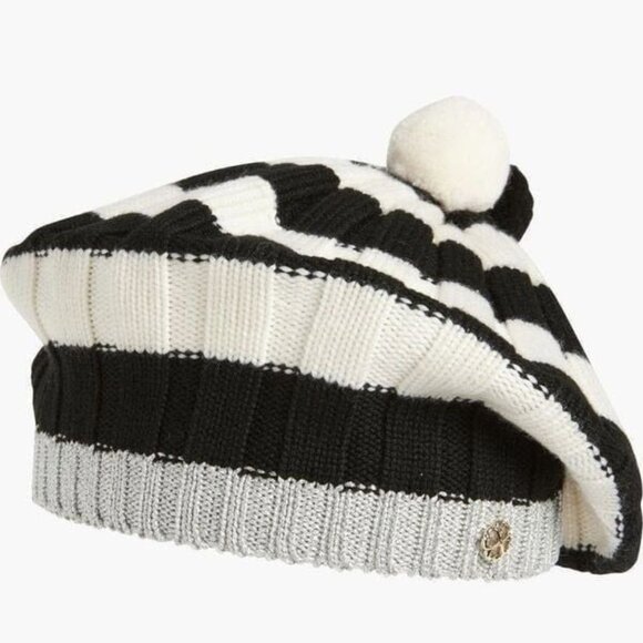 Kate Spade Stripes Pompom Wool Beret main image 4